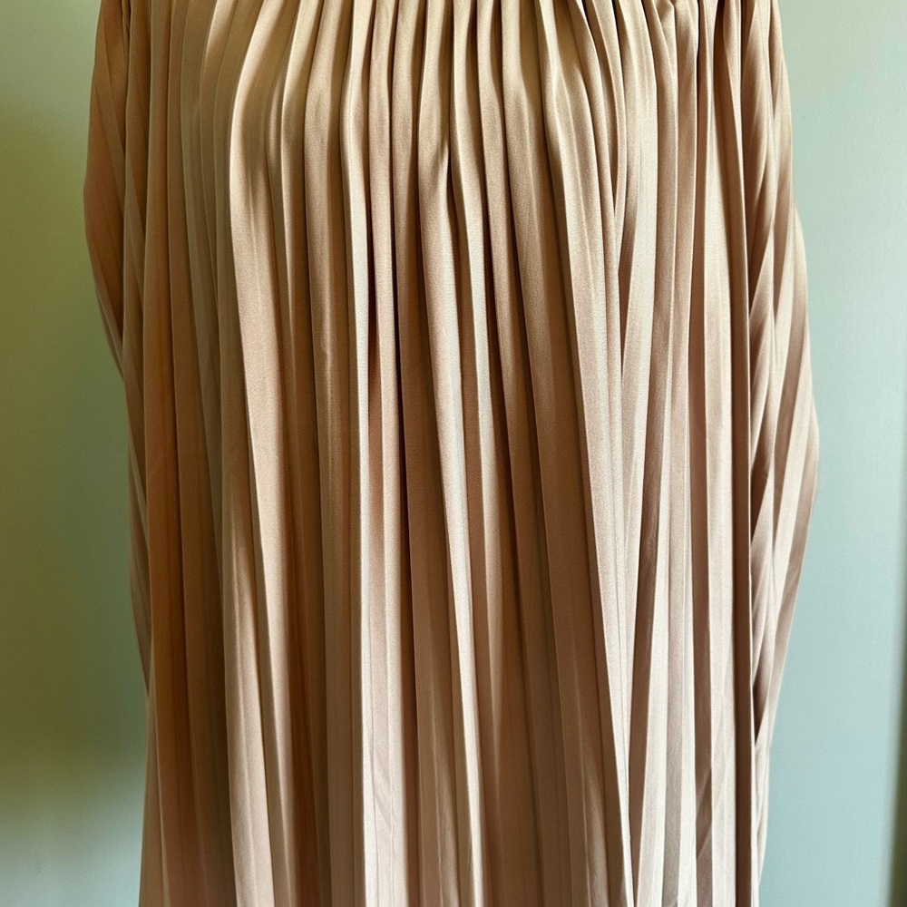 Catherine Malandrino Soft Beige Pleated Blouse